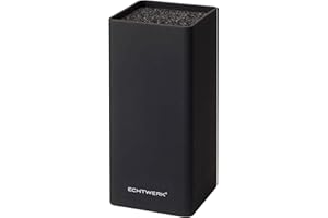 Echtwerk Universal Cuadrado portacuchillos, Organizador Cocina, Soporte, Espacio para Guardar Cuchillos con cerdas, Plastic, Negro, Talla única, 30