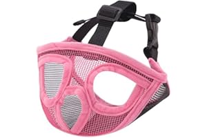 LONTG Short Snout Dog Muzzle Breathable Mesh Bulldog Muzzle Adjustable Dog Mouth Cover British French Bulldog Muzzle with Flattened to Prevent Biting Barking Chewing Dog Muzzle for Small Medium Large Dogs