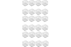 Mogokoyo 24 pezzi 25mm Piedini Protettivi per Gambe di Tavoli Mobili e Sedie Gomma Copertine Tappi Cappellini Piedini Quadrate Trasparente Della Sedia Caps PVC (Trasparente)