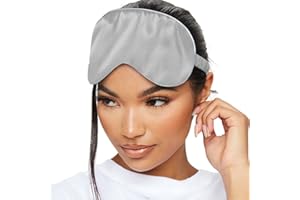 SMUG mascherina per dormire oscurante in seta super morbida | sonno sereno, salutare e profondo | meno occhiaie e imperfezioni e più | blocca la luce | grigia