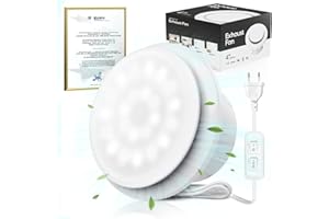 SLUELI 100mm Extractor de Aire con Luz,Potente Extractor Baño Silencioso con Interruptor,60Lúmenes,Bajo Ruido Fácil Instalación en Ventanas Techos Paredes Ideal para Baños Cocinas