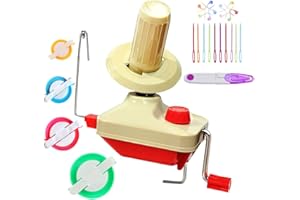 RRIGO Bobinadora de Hilo, Hilados de tejer Telar de ganchillo Swift Hilado de Fibra de Cuerda de Bola de Lana Enrollador DIY Kit de Herramientas, 1PCS pom pom maker +20PCS plastic pin buckle+1 tijeras