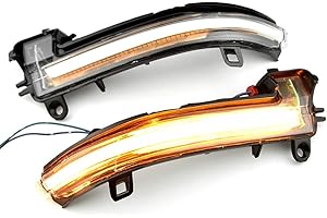 MKptopia - Luce intermittente dinamica LED per specchietto, 2 pezzi, bianco vetro Compatibile con B-MW