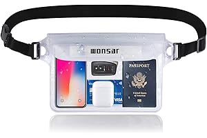 WONSAR borsa impermeabile mare accessori, Custodia Impermeabile, marsupio impermeabile con Cinturino Regolabile per Spiaggia Nuoto, Canottaggio, Pesca, Escursioni, Vela