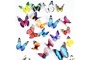 Tianorcan 90 Stück 3D Schmetterlinge Deko Schmetterling Wandaufkleber Schmetterlinge Dekoration Wandtattoo Abnehmbare Wandaufkleber Heimdeko Schlafzimmer Deko