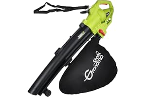 GRANDMA SHARK 3000W 3 in 1 Leaf Blower, Garden Leaves Vacuum Cleaner, Support for Breaking Leaves and Having a Large Collection Bag (Green)