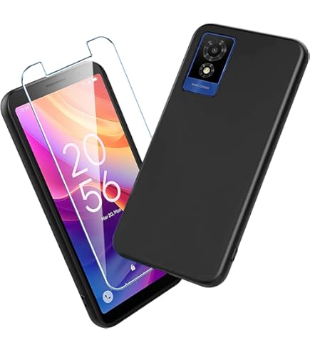 Entronix Heavy Duty Phone Case Bundle For Galaxy A05s With Tempered Glass Screen Protector Black