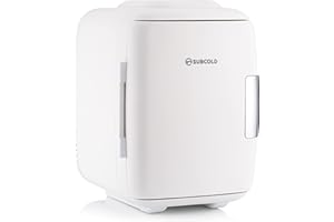 Subcold Classic4 Mini Fridge - Cooler & Warmer | 4 Litre/6 Cans | AC+USB | Portable Small Fridge for Skincare, Bedroom, Dorm, Car, Travel (White New)
