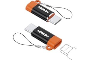 HOWJIM Adattatore Light-ning a USB C 2 Pezzi,PD27/66W Ricarica Rapida Trasmissione dati,Adattatore da Light-ning Femmina a USB C Maschio per Phone 17/16/15 Pad G-alaxy X-peria Non Per Cuffie/OTG Nero
