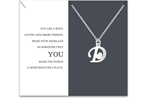 HEYEJET Originales Collar Inicial Acero Inoxidable, Collar Mujer con Colgante Letra A-Z Pequeñas - Bisutería Regalo Madre Hija Cumpleaños Novia o Amigas Regalo Con Tarjeta Inspiradora