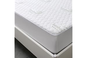 BANJILI-Bambus Wasserdichter Matratzenschoner 140 x 200 cm,Atmungsaktiv Matratzenauflage, Anti-Allergie, gegen Milben, Matratzenschutz für Baby Kinder Haustier