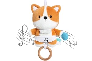 COTTONBEBE Spieluhr Baby Einschlafhilfe, Plüschtier Spielzeug mit weiche Wiegenlied für 0+ Monaten Mädchen Junge, Perfektes Baby Geschenk (Fuchs)