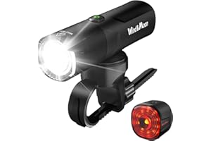 WIND&MOON Luz Bicicleta Delantera y Trasera, Luz Delantera Bicicleta, equipados con Luz Trasera Bicicleta, Luz Bicicleta de Carga USB, 6 Tipos de Grupo de Luz Bici en Modo Flash, Luces Bicicleta de Ciclismo