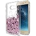 Produktbild Samsung A5 2017 Hülle , 3D Glitzer Transparent Silikon Tasche mit Weich Rahmen Fließen Flüssig Bling Schwimmend Treibsand Liquid Bunte Stern Herz Case Cover für Samsung Galaxy A5 2017 - Roségold