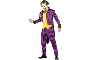 Funidelia Disfraz Oficial de Joker Arkham City para Hombre, Traje de Guasón para adulto, Disfraces de Halloween y Carnaval – Talla L