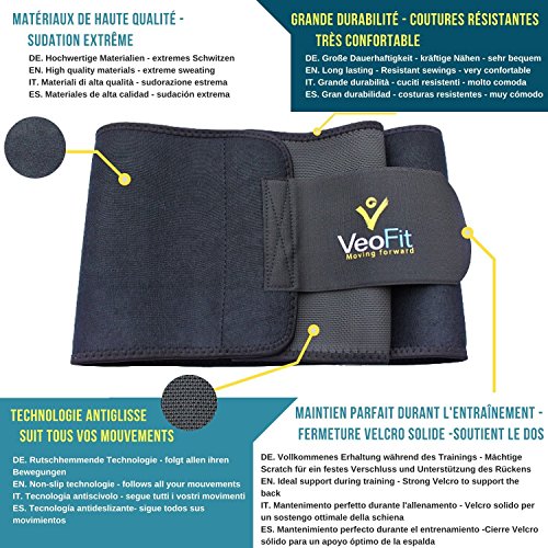 Der VEOFIT Schwitzgürtel für den Bauch: Premium-Bauchweg-Gürtel, für Mann & Frau/ Zwei Größe/ Macht Sie schlanker, kräftigt und wirkt entwässernd - 3