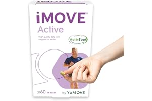 YUMOVE iMOVE Active, Natural Joint Care Supplements for Men & Women, Includes Glucosamine HCl, Green Lipped Mussel, Hyraluronic Acid, Vitamin E and C and Manganese, 60 Tablets