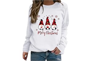Shffuw Weihnachtspullover Damen,Lustig Rotwein Glas Druck Sweatshirt,Merry Christmas Wichtel Weihnachtspulli,Ugly Christmas Sweater,Oversized Rundhals Langarm Baumwolle MäDchen Weihnachten Pullover