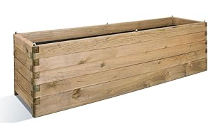 Jardipolys Bac à Fleurs en Bois Olea 252L - 180 x 50 x 50 cm - Cerland