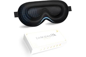 TOWNSSILK townsslik 3D máscara de ojo de sueño,doble cara 19mm seda de morera de lujo,ninguna interferencia con pestañas,cómodo para ojos,correa ajustable,conveniente hombres,mujeres niños,negro