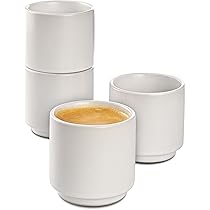 Set 6 Tazzine Espresso In Ceramica Bianca Con Piattini - 70ml, Impilabili, Lavabili In Lavastoviglie - Foto 10