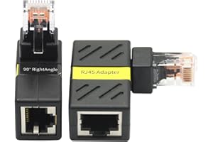 RIERTOSTNG 90 degrés Cat 6 ethernet Extension Adaptateur 180 degrés Rotatif RJ45 mâle à Femelle réseau 1000Mbps Adaptateur connecteur pour Ordinateur, Ordinateur Portable, routeur - 2pcs
