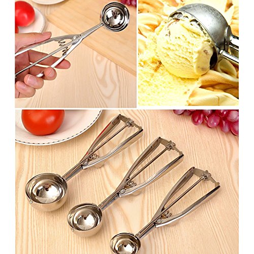 Ecloud Shop® Edelstahl Eiscreme Löffel Eiscreme Schaufel Edelstahl Löffel (groß) - 3