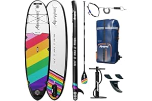 AQUAPLANET Inflatable Stand-Up Paddleboard Set - Max I 320 cm I Ideal for SUP Beginners & Experts I Includes Fin, Paddle, Pump, Repair Kit, Backpack, Lead, Dry Bag, Carry Strap