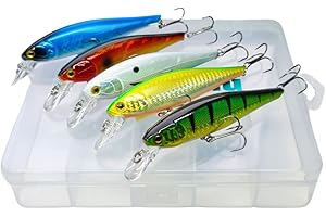 ELBFANG Wobbler Set - 10,5 cm / 16 g - Perfekt für Hecht, Zander und Barsch - Inklusive Kunstöder Box