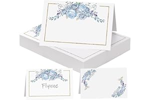 FIRCLFUY 50pcs Tischkarten Hochzeit Deko Platzkarten Blanko 11 x 8,4 cm Tischdekoration Tischkärtchen zum Beschriften Tischreservierung Namenskarten Geburtstag Kommunion Taufe Feier