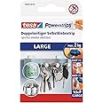 tesa Powerstrips Large, Self-Adhesive Strips - Double-Sided Strips Suitable for Flat and Smooth Surfaces - Holds Objects up to 2 kg - Pack of 10 Powerstrips