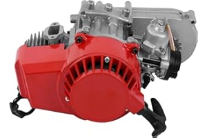 CITZOOSARL Carburador para 2 Tiempos 49cc Mini Moto Minimoto Bike Carb Kit Rojo, unidad de motor completa para minimoto, moto todoterreno, mini ATV scooter