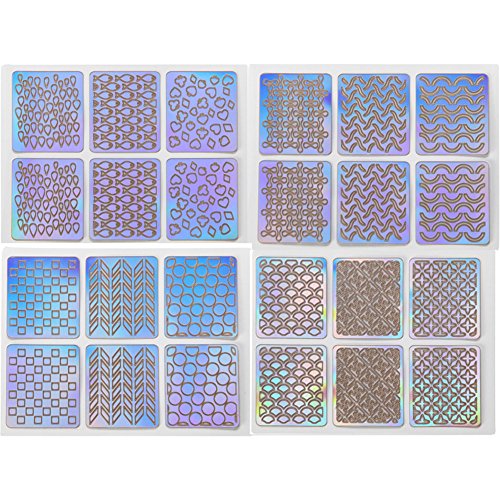 Blue Vessel 24pcs/set Nagelaufkleber Vinyls Nail Art Maniküre Schablone DIY Stanzwerkzeuge - 9