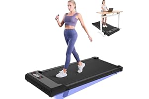 Dskeuzeew Walking Pad Treadmill with Incline, 8KM/H Under Desk Portable Running Machine for Home Office, Compact Mini for Small Spaces, Remote Control, LED Display