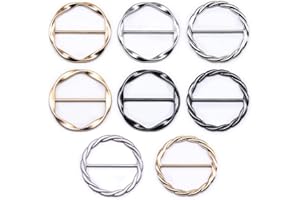 Jamsinmu 8 pezzi Clip a maglietta Anello Scarf Clip rotondo fibbia cintura con colori diversi