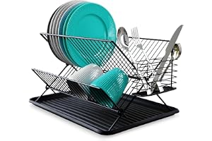 Vilde diskställ med bestickhållare Dish Drying Rack diskställ droppställ dränering disktork liten