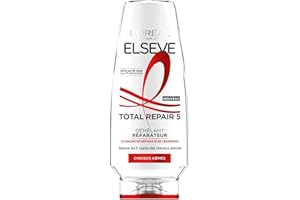 L'OREAL PARIS L'Oréal Paris - Après-Shampooing Reconstituant - Répare & Renforce la Fibre - Pour Tous Types de Cheveux Abîmés - Enrichi en Concentré Réparateur Céramides - Elseve Total Repair 5-300 ml