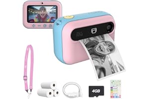 Aparat dla dzieci, natychmiastowy nadruk, myFirst Insta 20, aparat cyfrowy do selfie, dla dzieci, bez atramentu, z papierem termicznym (mieszanka waty cukrowej)
