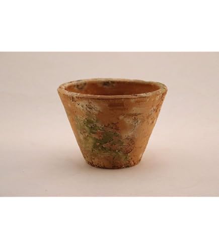 Vaso In Terracotta Con Cestello In Metallo Esschert Design AT09 - Effetto Anticato - 15x13x10 Cm - Per Fiori E Piante Da Esterno