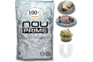 NOU PRIME 100 Bolsas Conservación De Alimentos Frescos Reutilizables. Protección De Alimentos. Bolsas De Plastico, Bolsas Transparentes.Bolsas Film Transparente. Bolsas Alimentos Reutilizables