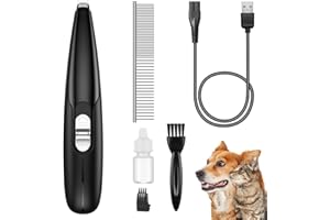 BRIFIT Criacr Dog Grooming Clippers, Electric Cat Dog Paw Clippers, Low Noise Pet Clippers, USB Rechargeable Pet Hair Trimmer, 2 Speed Clippers Dog Grooming for Hair Around Face, Eyes, Ears, Rump, Paws