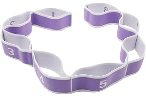 CSDPC Yoga Stretching Strap with 8 Loops Elastic Resistance Bands Women Pilates Band Yoga Straps Stretch Bands for Exercise Kids Adult Assist Exercise Band for Leg Training Latin Dance Gymnastics Fitness