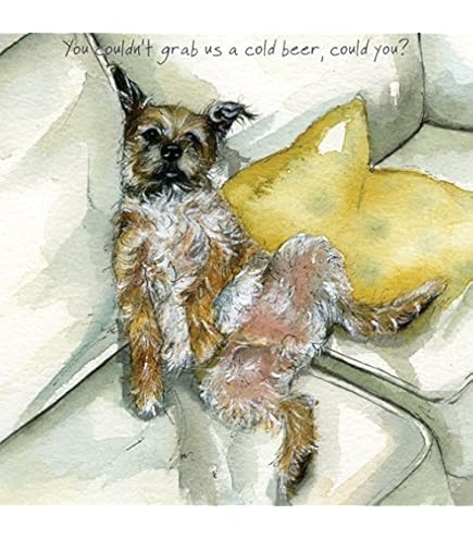 Border Terrier Fine Art Card - Border Terrier Greetings Card