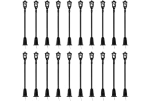 WINOMO 20pz LED Lampione forma Singolo Testa giardino parco luci plastica Lampione Scala 1: 100