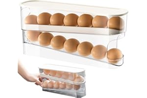 Portauova Scorrevole Sicuro, FORMVERSITY Porta Uova da Frigo Portauova Frigorifero, Uova Contenitori Frigorifero Salvaspazio, Portauovo Impilabili Portauova Plastica, Contenitore Uova Trasparente