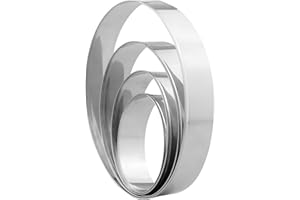 GUDQVOZIHG Juego de 4 Cortadores de Repostería, Aros de Pastelería Redondos de Acero Inoxidable de 7.5/9.5/12/15 cm de Diámetro y 2.5 cm de Altura, para Pasteles, Tartas, Bizcochos y Galletas, Utensilios de Repo