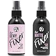 W7 The Fixer Duo - Makeup Setting Spray 2Pcs Set - Dewy & Matte Finishes For Fixing Professional Makeup