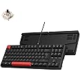 Keychron C3 Pro Custom Gaming Keyboard ISO UK Layout, QMK Programmable 87 Keys Compact TKL Wired Mechanical Keyboard, Red LED Backlits Gasket Mount with Brown Switches for Mac/Windows/Linux