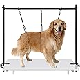 HIDOG Dog Grooming Arm with Clamp, H-Shape Adjustable Dog Grooming Table Arm with Loop Noose, Height and Width Adjustable Pet Grooming Supplies for Dogs and Cats
