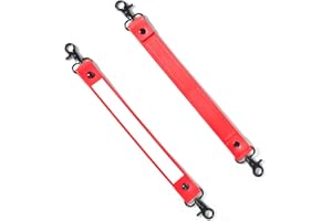 UAYESOK Funkgeräte Leder Anti-Sway Gurt für Feuerwehrmann Radioband, Polizei Security Duty Radio Strap/Belt kompatibel mit Walkie Talkie Holster (Rot)